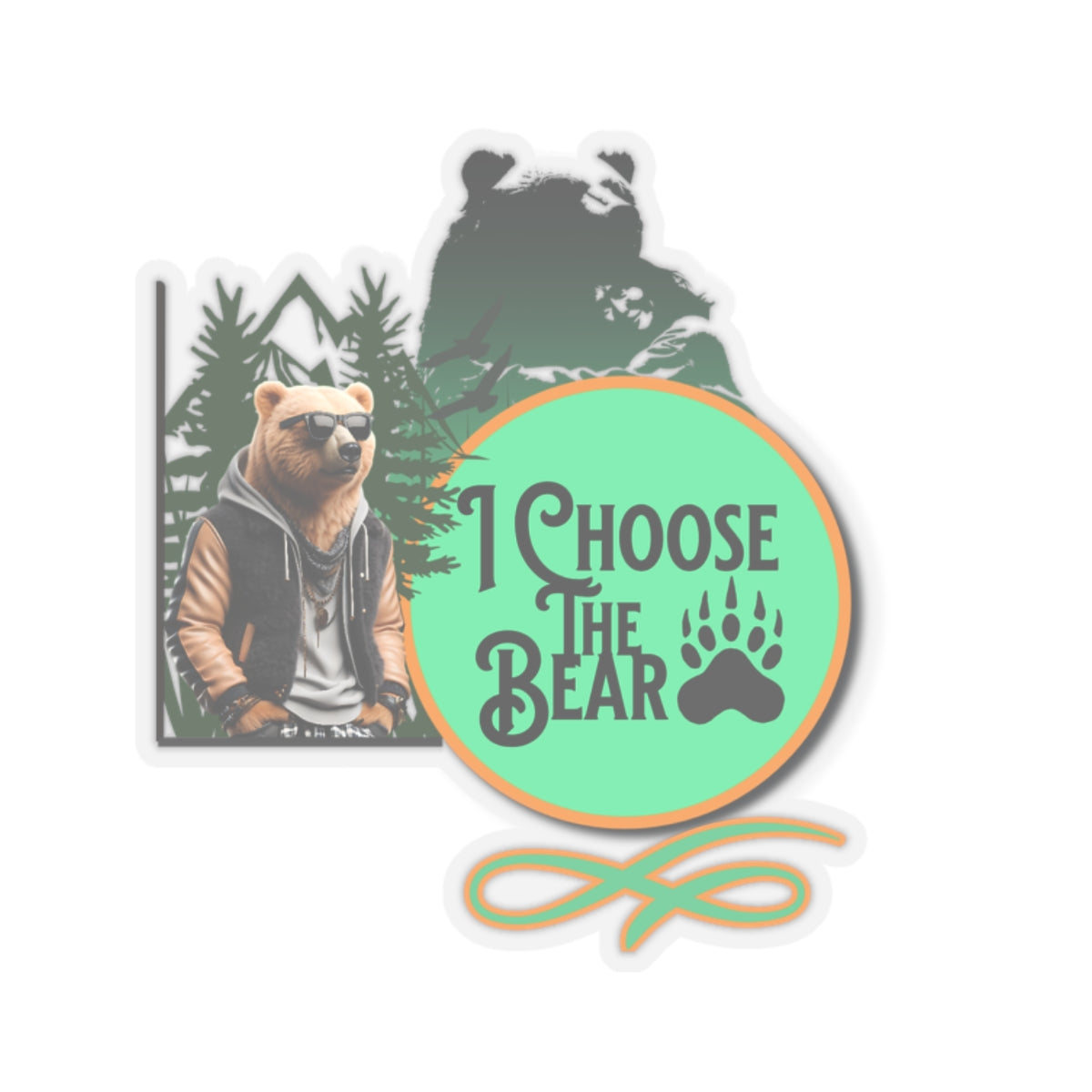 I Choose the Bear Stickers